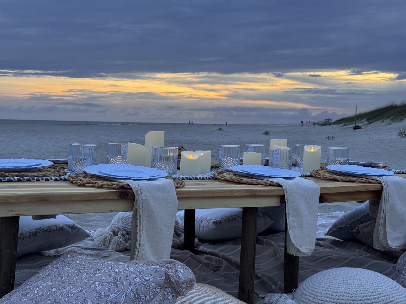 Styled low table by the sea